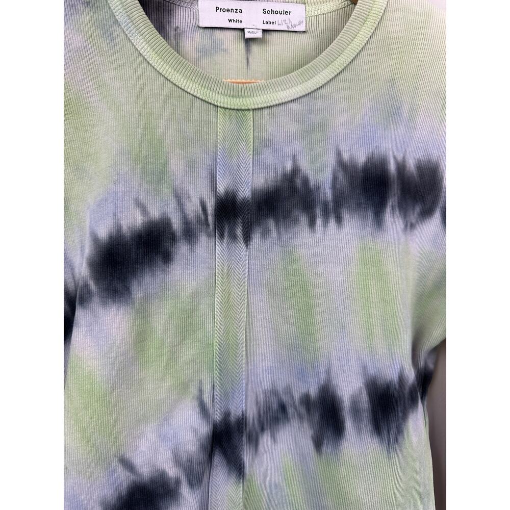 Proenza Schouler Tie-Dye Print Crew NeckLong Sleeve Top Cotton Size Medium - Picture 9 of 10